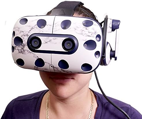 עור אדיסקינס תואם אוזניות HTC Vive Pro VR - להבות מיסטיות כחולות | כיסוי עטיפת מדבקות ויניל מגן, עמיד וייחודי
